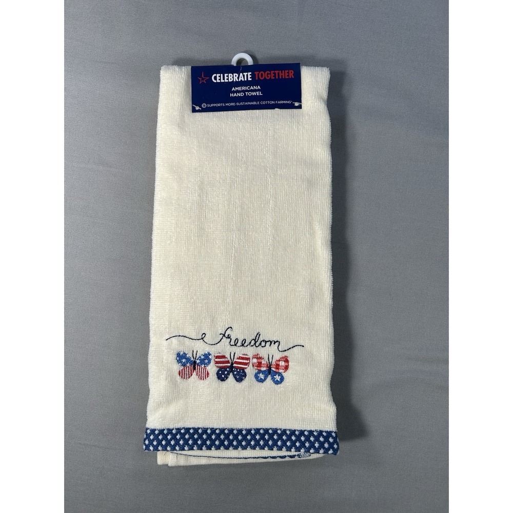 Kohl's OEKO TEX Celebrate Together Americana Freedom hand Towel 16" x 25" NEW